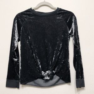 Art Class Charcoal Velvet Tie Knot Sweatshirt